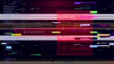 Virüs uyaran ikili bilgisayar kodu virüsü tespit etti. Dijital Piksel Gürültü Arızası Ses Arızası arka planı. Etki. Siber saldırı, zararlı yazılım hackleme, virüs önleme, şifreleme. Kodlama, Şifreleme