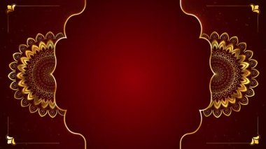 Zarif şenlik arka planı karmaşık altın mandala zengin bir zemin tasarlıyor. Lüks, şablon kutlaması, gelenek, kültürel zenginlik. bayram davetiyeleri, festival dekorasyonları, şenlikler