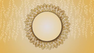 Ramazan Bayramı, Arap İslami Mandala Animasyon Geçmişi. Lüks düğün davetiyesi. Yoga, düğün, geleneksel Hint ışıklarını davet etmek Hindu bayramı kutlaması. Parıltı yıldönümü parçacığı 4K 3D