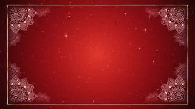 Lüks düğün çerçevesi arka plan animasyonu lüks düğün davetiyesi geleneksel İslami çerçeve Arap mandala. Çiçeksel klasik dekoratif element, Mandala çiçekli köşeli davetiye çerçeve canlandırması