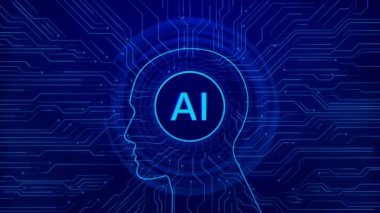 3d Futuristik Siber Teknoloji İnovasyon Arayüzü Beyin Yapay Zeka Kavramı, devre kartı Modern Derin Öğrenme Bilgisayar Dijital Soyut Geçmişi. yenilik, teknoloji, yapay zeka kavramları 4K için