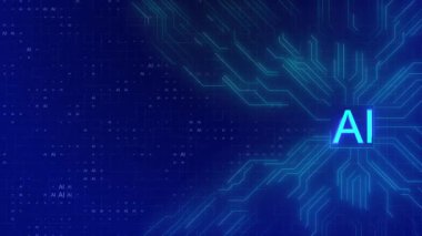3D Yüksek Teknoloji Fütürist Fen Bilimi Mavi Arkaplan, Siber Güvenlik Gelişimi İnovasyon Ai Büyük Veri, İnternet Ağı Hologram Devre Konferansları,