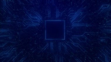 Devre Tahtası 'ndaki dijital veri, yüksek teknolojili yapay zeka yapay zekası, veri madenciliği, gelecekteki işlemci Futuristik siber yenilik otomasyon beyni. Siber yenilik siber punk