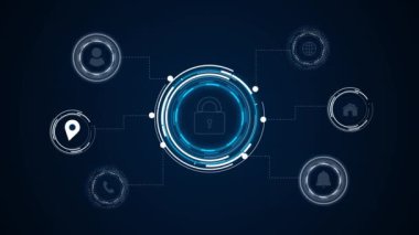 Ağ güvenliği veri koruma kalkanı güvenliği ve dijital siber uzayda güvenlik. Elektronik sanal güvenlik duvarı. Şifreli koruma sistemi tehdit siber saldırılarını hackliyor. Uygulama kodu sistemi.