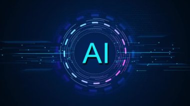 Yapay zeka çipi gelişmiş teknoloji merkezi dijital arayüz sanal alanı, son teknoloji yapay zeka, derin makine öğrenimi, 3D yenilik, teknoloji, yapay zeka sohbet robotu arayüzü kavramları için ideal