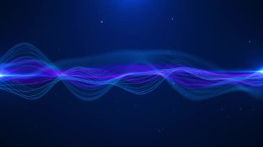 Ai Siber Büyük Veri Akımı Parçacıkları Bokeh. Hi Tech Dijital Sinir Ağı. Gelecekteki Yapay Zeka Makinesi Derin Öğrenme kavramı. Bilim Sunumu yenilikçiliği geometri dalga çizgisi boşluk 3D