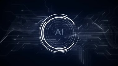 Yapay Zeka Teknolojisi yeniliği, dijital gelişmeler. Derin makine öğrenme büyük veri bulut hesaplama sistemi, siber alan, internet bilgisi, bağlantı yaratıcı fikir 3D