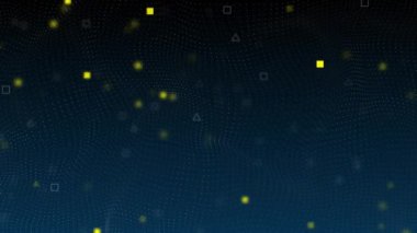 dijital siber ya da teknolojik arka plan mavi dalga ışığı küçük parçacıklar dans ediyor. Siber büyük veri görselleştirme Ai büyük veri bilimi, yenilik gelecek teknolojisi. yenilik gelecekteki teknik veriler,