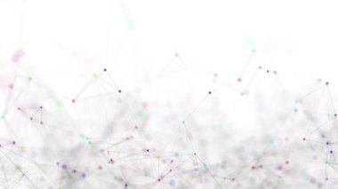 Business Global Network şirket parçacıkları sunum arkaplanı. soyut ikili büyük veri, derin makine öğrenimi, yapay zeka, sanal sunum dijital teknoloji