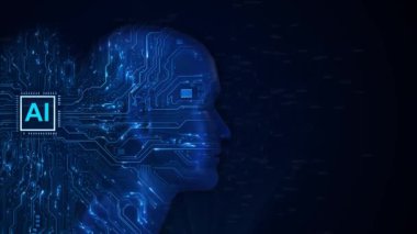 Fütürist Dijital Arayüz İnsan Etkileşimi. Makine öğrenme reaksiyonu ai yapay zeka. Sohbet robotu yazılım ağı. Büyük veri engelleme zinciri sistemi. Zeki beyin. büyük veriler işleniyor