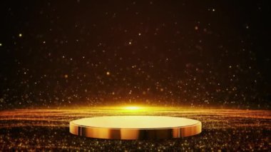 Golden Stage Spotlights podyum Royal prim ödülü Grafik Arkaplanı. Lights Parlak Yıldız Parçacıkları Şirketi. Podyum sunumu stüdyo gösteri standı etkinliği, sahne yıldızı töreni