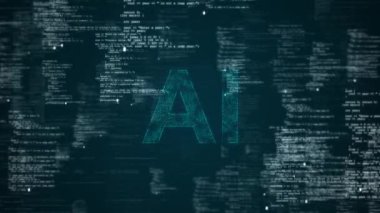 Yapay Zeka İşlemcisi programlama kodu. AI Dizisi teknolojik işlemleri, sinirsel ağlar, AI Büyük Veri şifrelemesi, dijital arşivler, görsel işitsel bilim araştırmaları siber güvenlik engelleyici