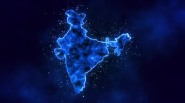 Dijital Hindistan haritası siber dijital Hindistan ülke küresel teknoloji ve yenilik, Hindistan Rupi İş Finans ve Ekonomi kavramı. Borsa ekonomisi. Sanal konum alanını izlemek için uydu programı