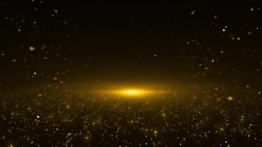 Altın çerçeveli sihirli yıldız tozu zemini. Oscar ödül töreni için. Işıl ışıl ışıl ışıl parlak partiküller. Zarif yıldönümü. Olay Arkaplanı. Büyük Kutlama Davetiye Kartı.