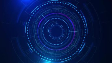 Müzik dengeleyicisi hud hologram ses spektrumu hologram dairesi işleme konsepti yapay zeka makinesi öğrenme. Geçit bilimi fütüristik sahne bilim kurgu dijital yüksek teknoloji yeniliği