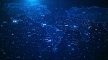 Dijital dünya haberleri dünya küresi uzay hologram teknolojisi konseptini kopyaladı. Ticaret teknolojisi değişimi. Ağ 3.0, metaevren küre alanı, küresel bağlantı. Bilim kurgu sahnesi, yapay zeka.