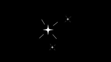 Parlayan yıldızların enerji etkileri 2D Sparks Shape Elementleri, çizgi film VFX Flash şeffaf alfa kanalında parlayan yıldızları canlandırdı. parıldayan parçacıklar hareket grafikleri.