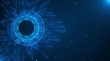 Teknoloji Yuvarlak Gövde Fütüristik Arayüz hedef arkaplanı. Çember elementi dijital bilgi. Sanal arayüz kavramı için sanal konsol arayüzü elektronik devre yuvarlak element arkaplanı.