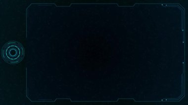Dijital HUD fütüristik hareket grafik ögesi siber oluşturulmuş arkaplan Universal Technology Line ve çerçeve Video Futuristik HUD Teknoloji hologram çerçeve sınırını ve görüntüleyici ögesini örtüyor.