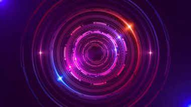 3D Daireler Dijital Yüksek Teknolojik Bilim Hareketi arka planı. Hologram HUD arayüzleri. data ağı koruması, ağ teknolojisi Ai büyük veri, line Dijital teknoloji hızı metaverse sanal gerçeklik bağlantısı