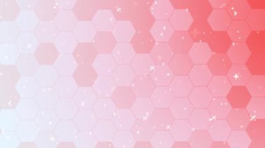 Teknoloji mavisi Minimal Altıgenler çokgen desenler soyut geometrik animasyon arkaplanını şekillendirir. Gelecekçi siber uzay fütüristik bal peteği. Şirket parçacıkları dalgası bilim-kurgu teknolojisi tıp