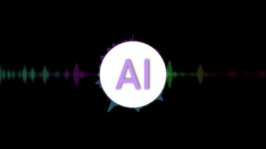 Sanal bilgisayar yardımcı konsepti. AI Ses Spektrumu. Teknoloji Ses Dalgaları Ses Tanıma Sistemi İş Chat Robotu 'na yardım ediyor. Al Chatbot Yapay Zeka LLM Derin Öğrenme