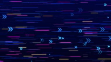 Parçacık Animasyonu Arkaplanındaki Oklar - Odaklanmamış Ok Arkaplanı. Finans, Ekonomi, Kripto Para Birimleri, Blokzinciri, Teknoloji, İş, Veri, Sosyal Medya, Pazarlama