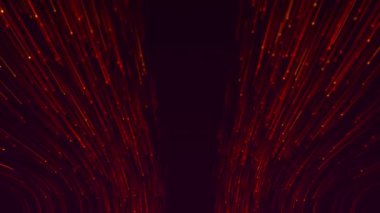 Teknolojik lüks dalgalar hareket yıldızları toz bulutu altın çizgiler ışıldayan ışık parçacıkları, parlayan çizgiler, lazer ışınları, hız. Dinamik dalga sahne dalgalı sunumu, olay partisi arkaplanı 3D