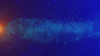 Soyut İş Fütüristik Küresel Bağlantı, Nesnelerin İnterneti IOT Soyut Bağlantılar, 3D Veri Teknolojisi Veri Bilimi Yapay Zeka AI Derin Öğrenme Makinesi Yeniliği