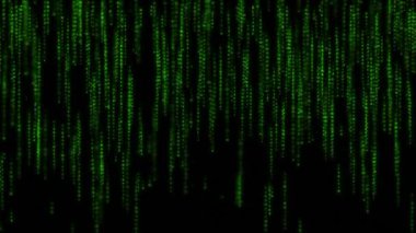 İkili kod ai fütürist soyut karanlık hızla ikili bilgisayar verilerini taşıyor. Siberuzay Teknolojisi Yüksek hız hareketi, yapay zeka, makine öğrenmesi, büyük veri akışı derin siber uzay öğrenimi