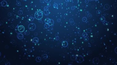 Saat Teknolojisi Tünel Animasyonu, Arka plan. Klasik saat vaktidir. Spiral Saat Yakınlaştırma Hareketi. Quartz Sonsuz Zaman, süre, zaman, zaman ve mekan, geçmiş, şimdi ve gelecek.