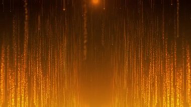 Altın parçacıklar, altın parçacık arkaplanı, ödül töreni sahne zeminli altın ödüllü romantik arka plan. Yeni yıl bayramı kutlamaları, rüya gibi atmosfer. Boşluğu kopyala.