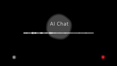 AI sohbet teknolojisi için dijital arayüz ses asistanı AI Chat yeniliği, teknoloji. Teknik servisler, uygulamalar. Ses dalgası. Yapay zeka asistanı konuşma ses teknisyeni, akıllı tanıma.