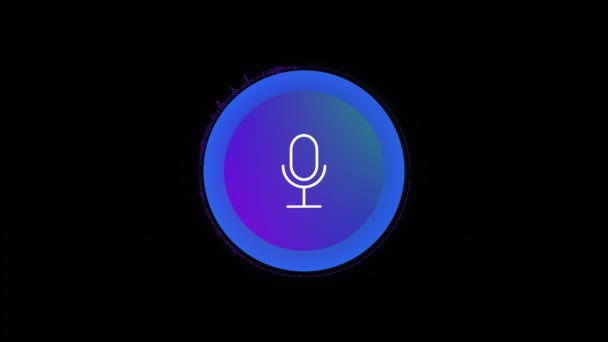 Icono Del Micrófono Grabación Voz Micrófono Podcast Telón Fondo Circular — Vídeo de stock