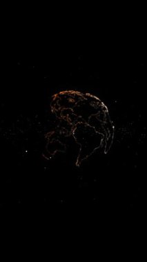 Küresel ağ iş bağlantısı. Yüksek teknoloji HUD Dünya haritasını ve çizgi kompozisyonunu daire içine alıyor. hologram, mavi, küreselleşme, büyüme ve teknoloji konsepti. Ai büyük veri bilimi, yenilik gelecek teknolojisi