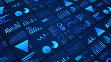 Gelişmiş Modern Business HUD veri analizleri gösterge paneli Teknoloji veri analizi. Mali yatırım. Finansal bilgiler. Yatırım Bilgileri için iş stratejisi raporları