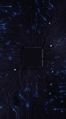 Soyut yapay zeka yeniliği arka plan çokgen mikroçip yapay zeka çip teknolojisi elektronik devre kartı dokusu. Yapay zeka elektronik levhası. İletişim mühendisliği işlemci kablosu 3D 4K