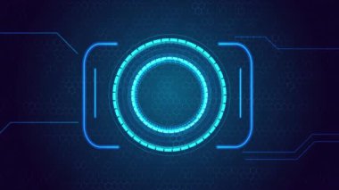 Fütüristik Yuvarlak Hud hologram arayüzü hedef Çember dijital teknoloji arka planı. Vitrin, Boş Alan Arkaplanı, siber uzay yeniliği. yüksek teknoloji bilim sanal arayüzü radyal tünel 3D