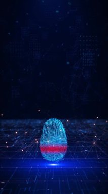 Biyometrik Parmak izi Güvenlik ağı dijital veri hatları, güvenli biyometrik tanımlama. kimlik doğrulama güvenli erişim cihazları sistemleri kişisel kimlik yönetimi, mahremiyet, gelecek güvenlik
