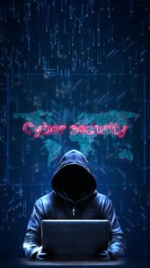 Hacker online güvenlik konsepti bilgisayarı karanlık ayarlar teknoloji güvenlik ihlali siber internet virüsü web kimlik suçu ekrandaki saldırı monitörü veri adam gizlilik sistemi hırsızı 3D 4K