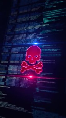 Sanal saldırı, virüs ağı güvenlik ağını hackleme, dijital konsepti ihlal ediyor. Ağ, siber teknoloji bilgisayar geçmişi. Siber güvenlik koruması yazılım saldırısını veya virüsleri tehdit eden zararlı yazılım saldırılarını engelliyor