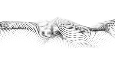 Siber uzayda vektör 3 boyutlu dalga. Bilgi teknolojileri