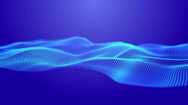 Dalgalar, sessiz kodları ışıltılı bir matrisle iletir. Parçacıklar dijital hareketle atıyor. Üç Boyut