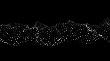 Dalgalar, sessiz kodları ışıltılı bir matrisle iletir. Parçacıklar dijital hareketle atıyor. Üç Boyut