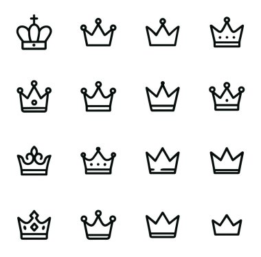 Basit bir taslak şeklinde elle çizilmiş taç simgelerinden oluşan bir koleksiyon. Tasarımlarına biraz asalet ya da zarafet katmak için mükemmel. Bu set çeşitli taç şekillerini ve stillerini içerir..