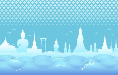 Songkran Tayland. Songkran deseni. Songkran geçmişi. Broşür, pankart, etkinlik, Bangkok, Thai, silah, çiçek, tarihi, geleneksel, su, promosyon, mavi, ıslak, fincan, kart, şehir manzarası, bina.  