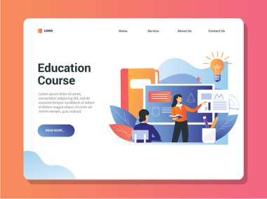 Kadın öğretmenin vektör illüstrasyonu bir konuyu sınıfta, çevrimiçi konferansta, çevrimiçi kurs eğitimi derslerinde ve çevrimiçi eğitimde açıklar 