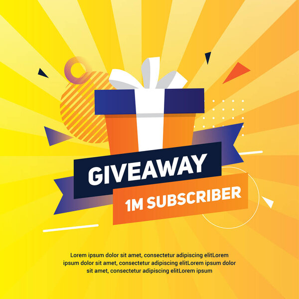 баннер с жидким градиентом желтый с подарочной коробкой ярко для шаблона социальных сетей