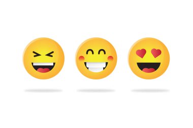 İletişimde kendini ifade etmek için Mutlu Duygu Simgesi koleksiyonu 