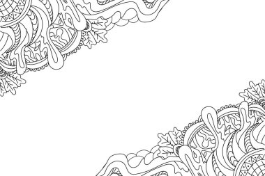 Doğal arkaplan teması için el çizimi soyut çiçek karalaması